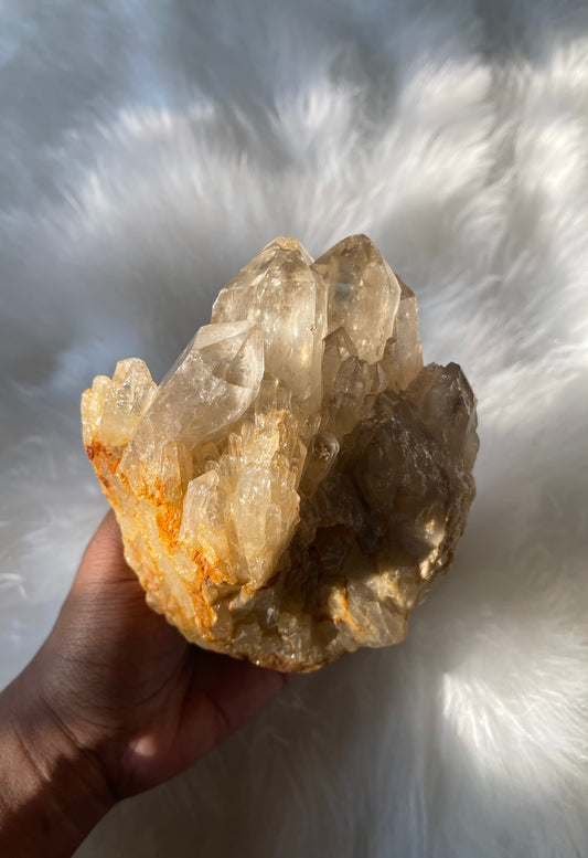 Clear Quartz (near Citrine) cluster