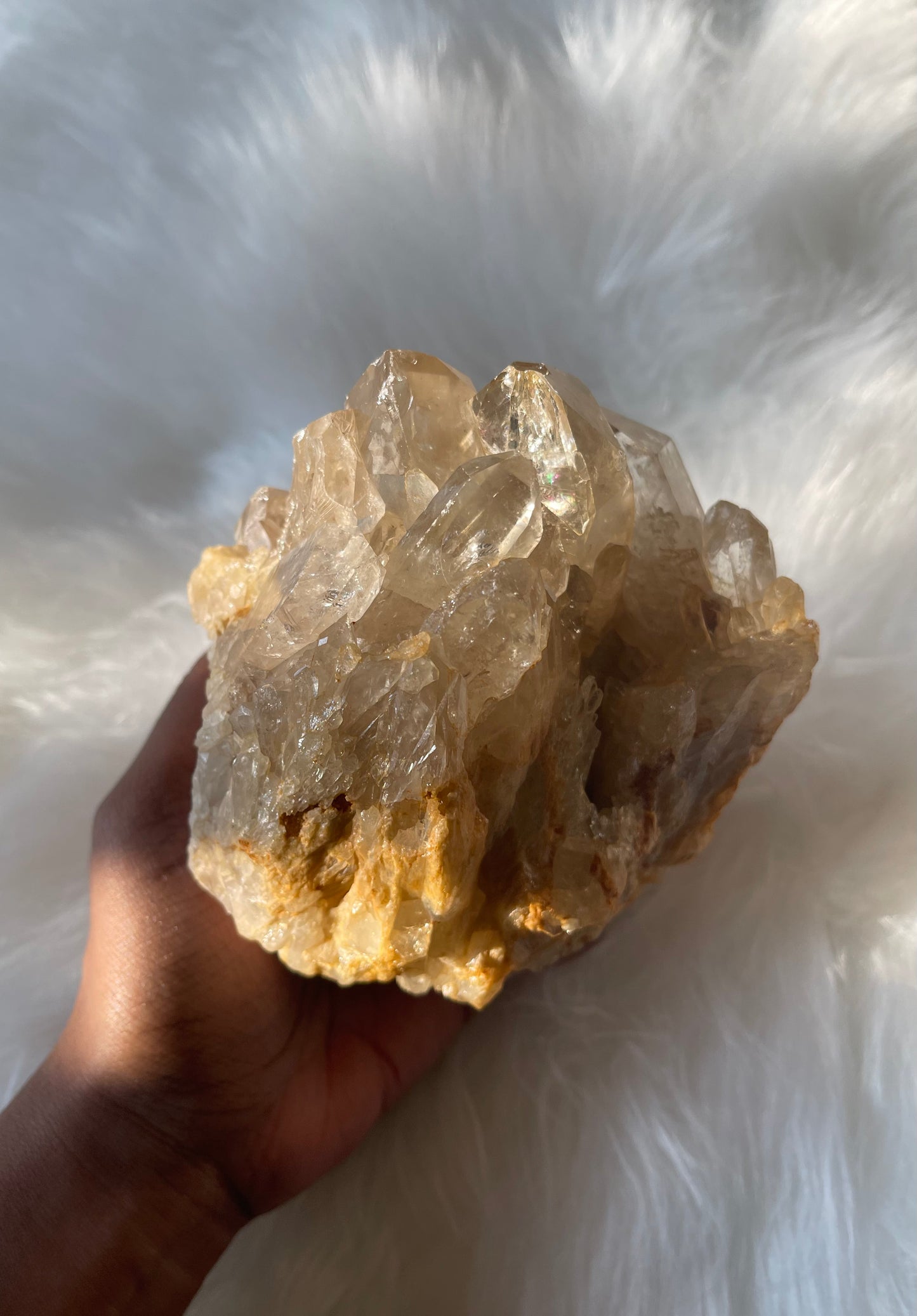 Clear Quartz (near Citrine) cluster
