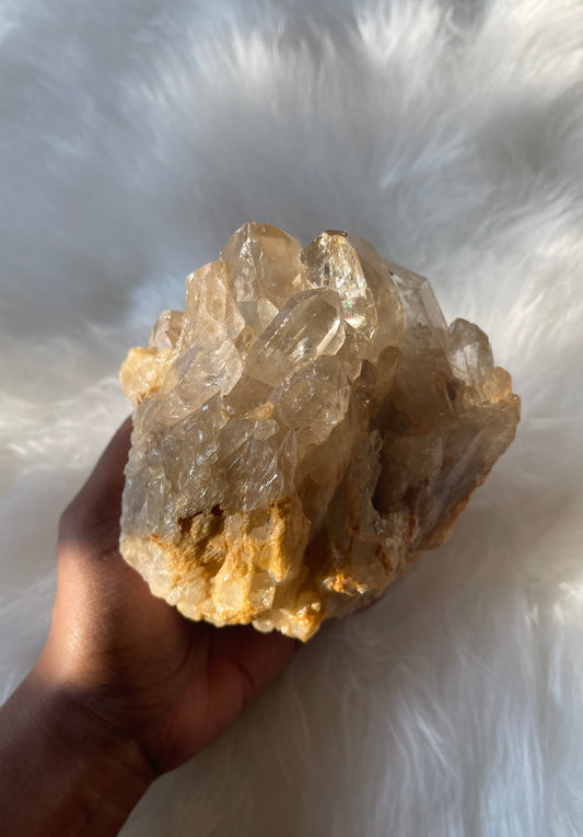 Clear Quartz (near Citrine) cluster