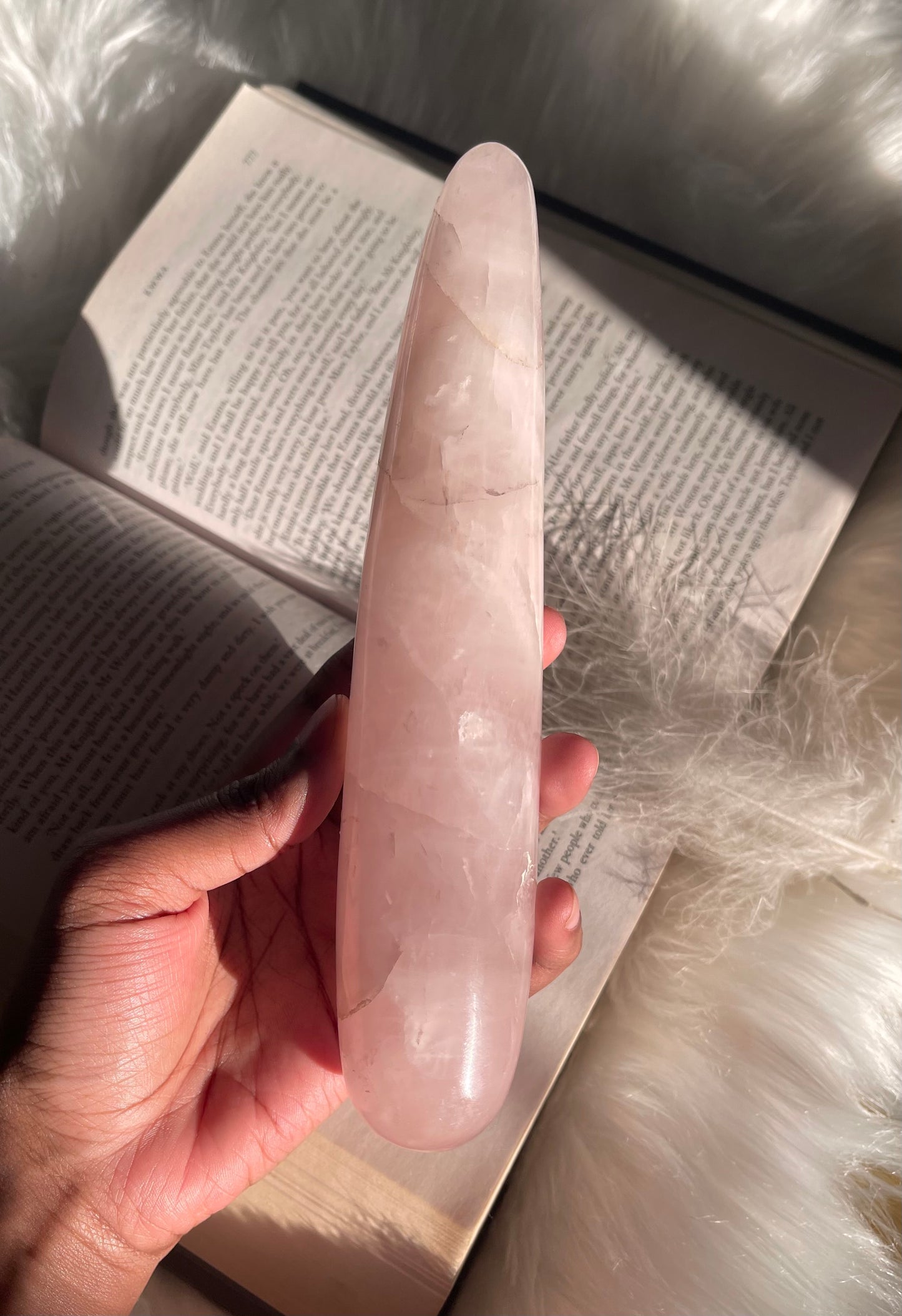 Rose Quartz massage wand large
