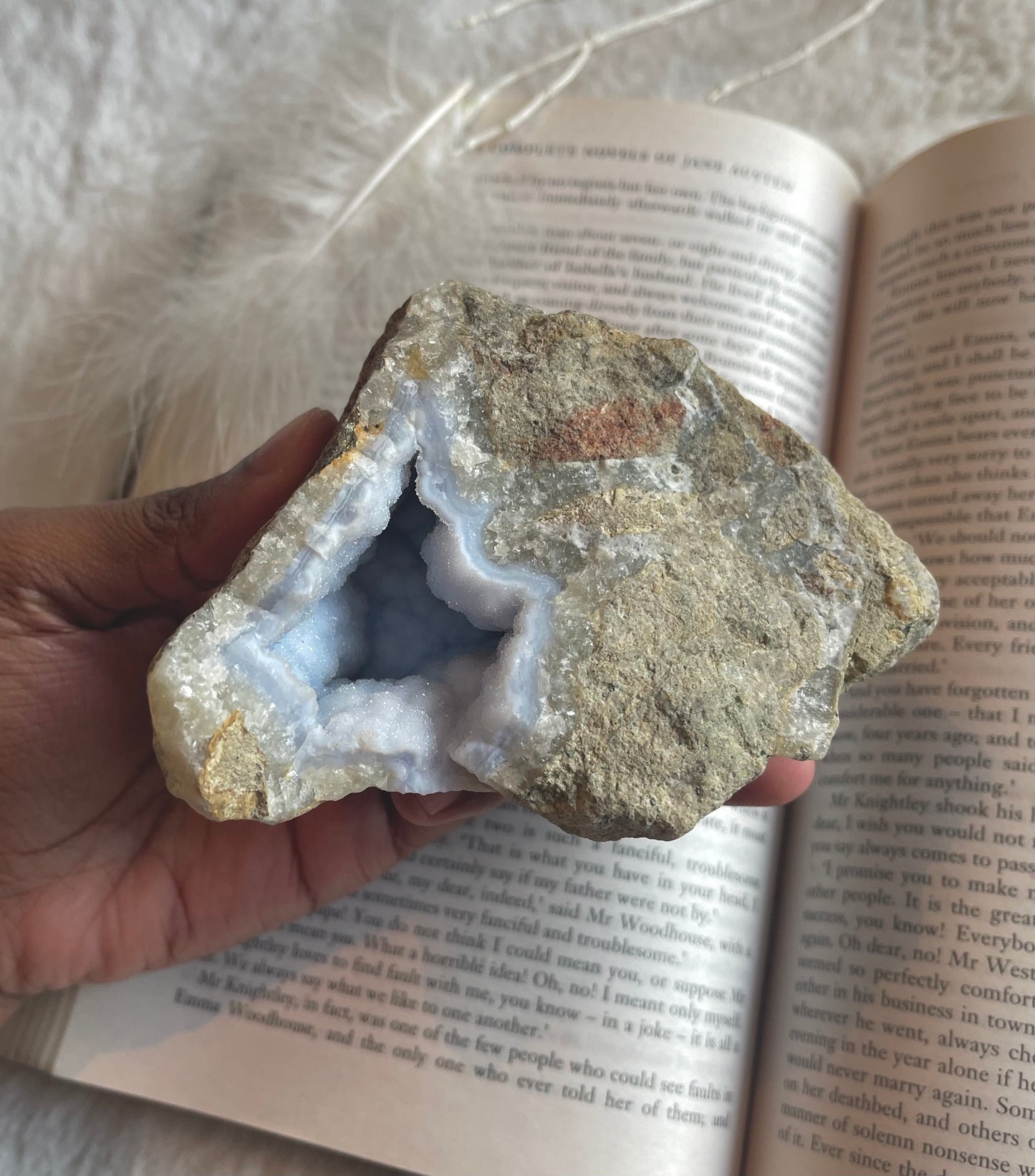 Blue Lace Agate geode (large)
