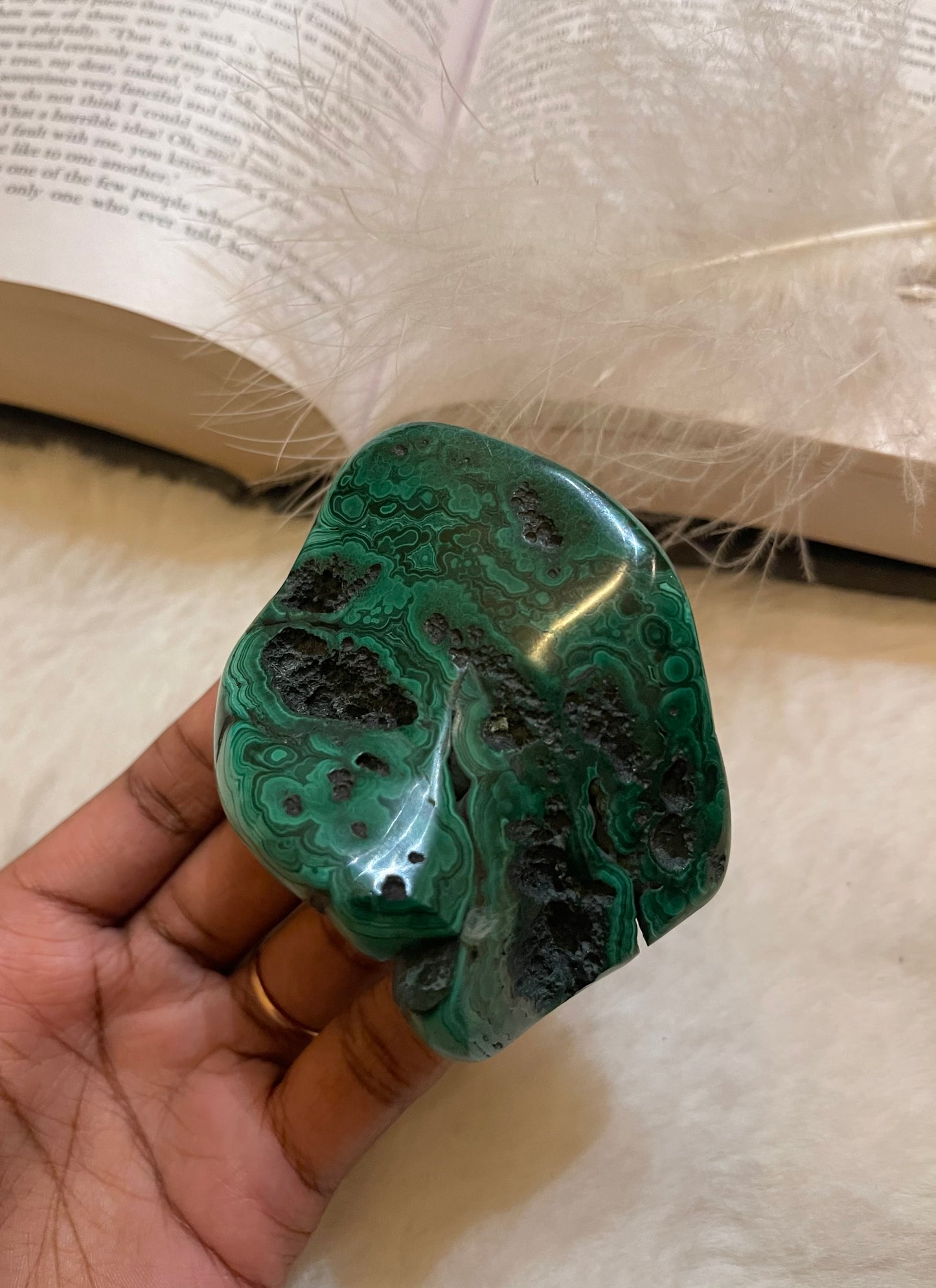 Polished Malachite freeform