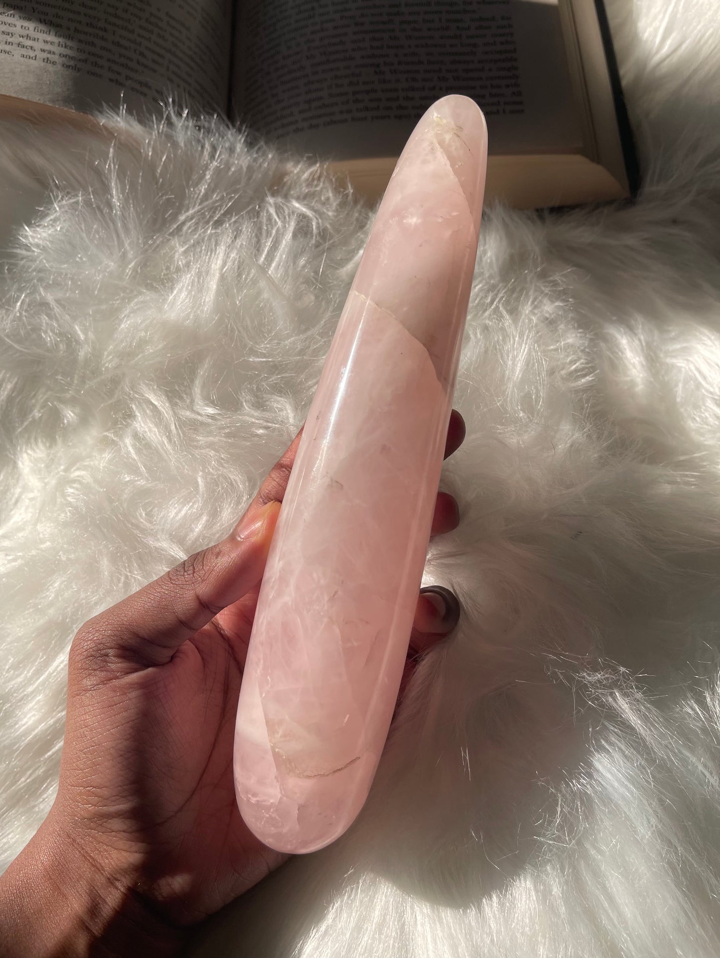 Rose Quartz massage wand large