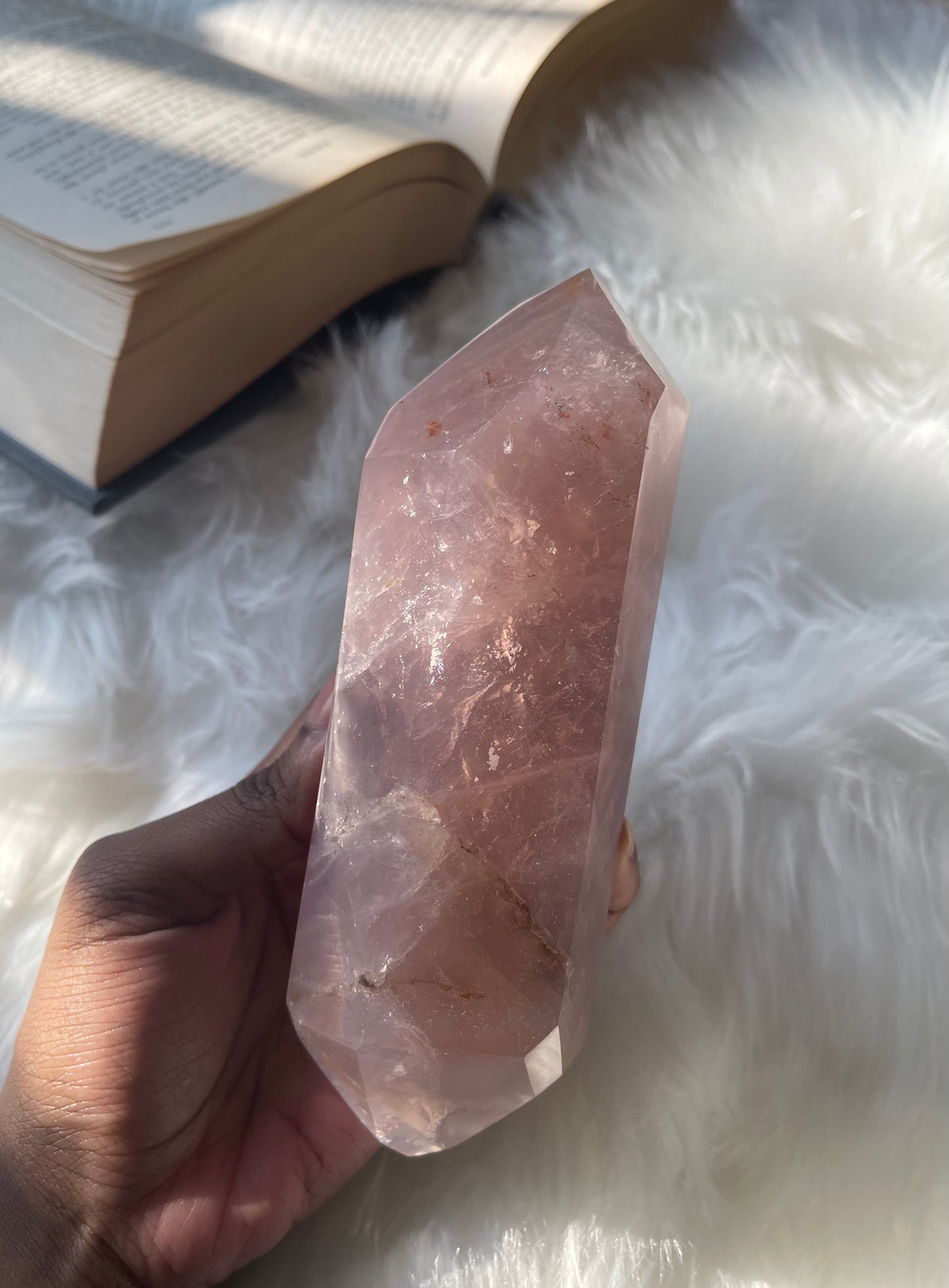 Lavender Rose Quartz double terminated point