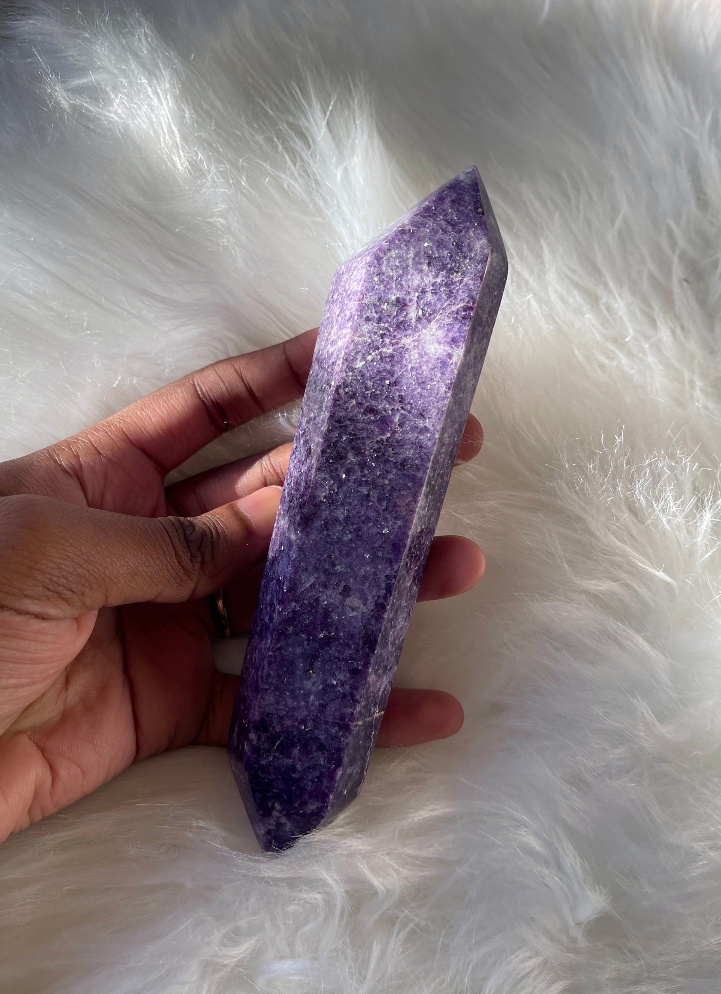 Lepidolite - double terminated point