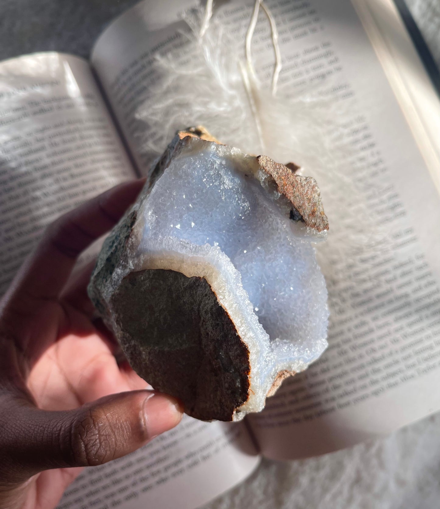 Blue Lace Agate geode (large)