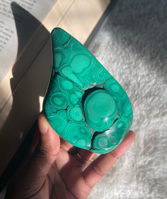 Polished Malachite freeform