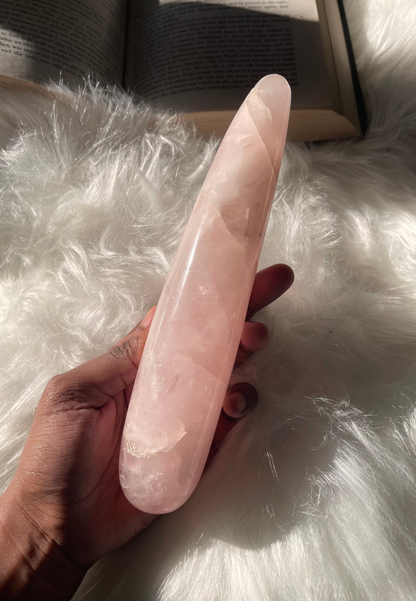 Rose Quartz massage wand large