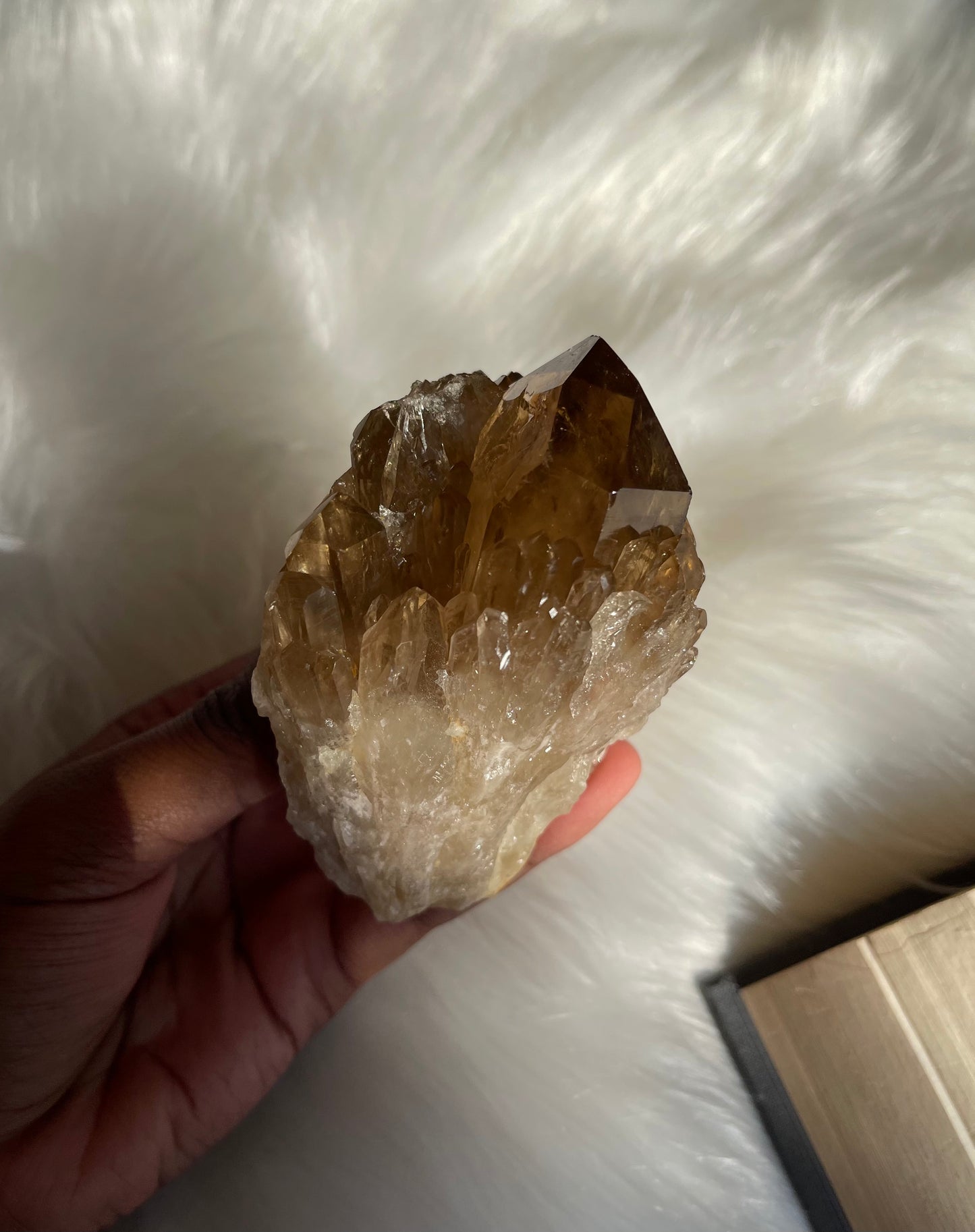 Natural cascading Citrine cluster