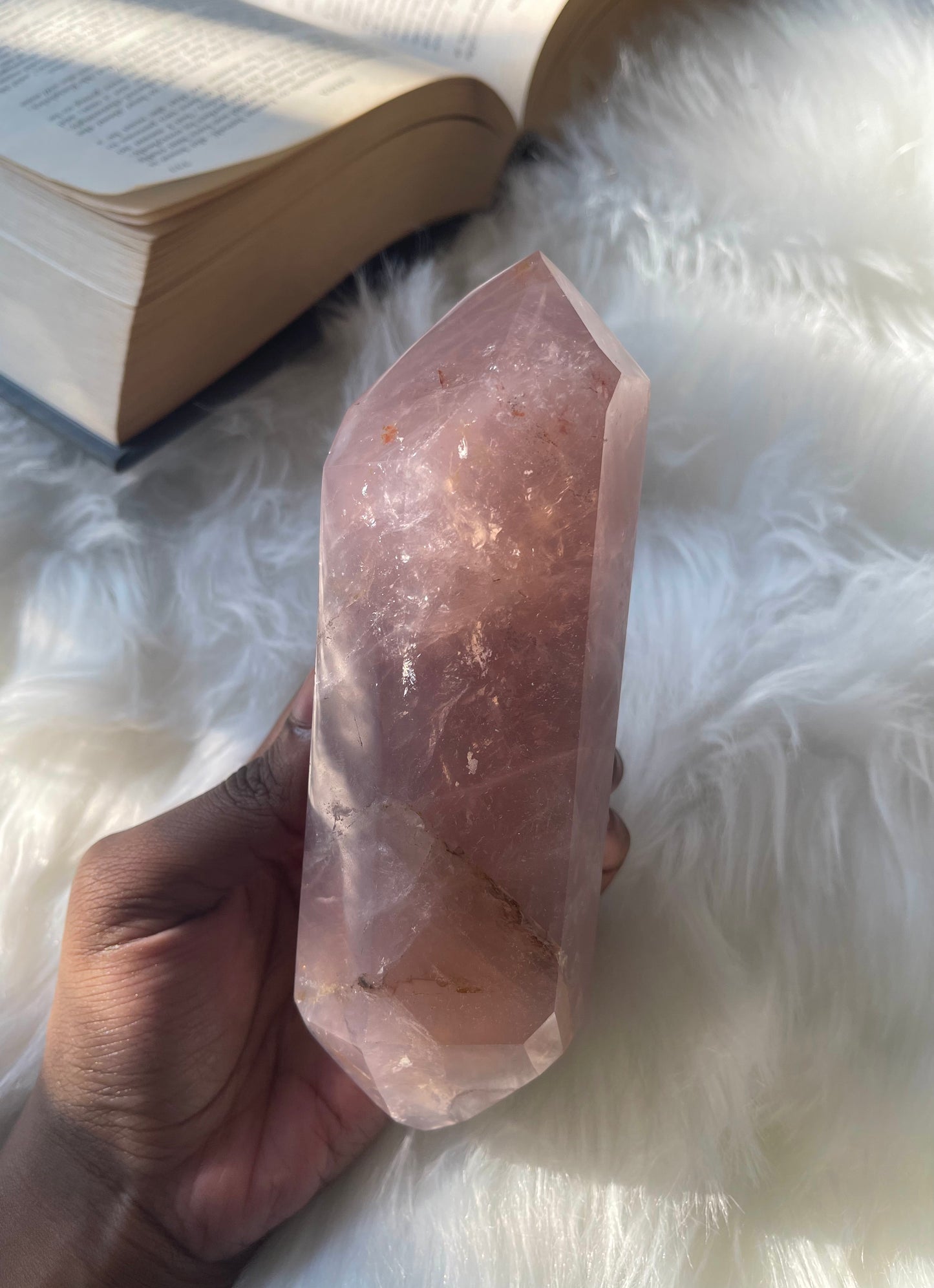 Lavender Rose Quartz double terminated point