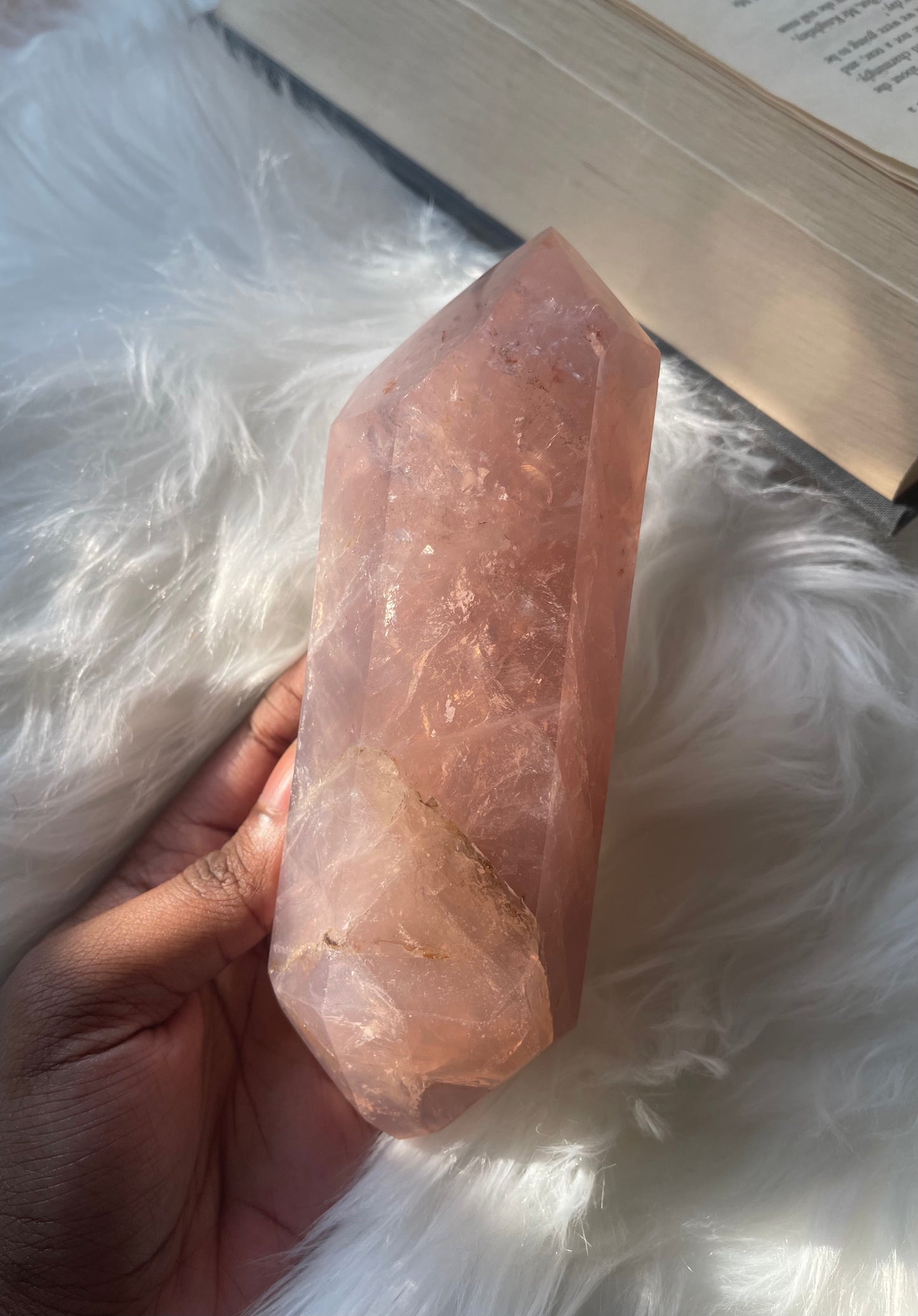 Lavender Rose Quartz double terminated point