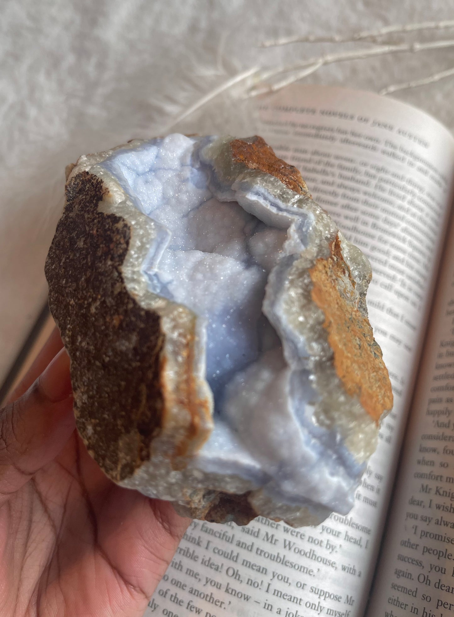 Blue Lace Agate geode (large)