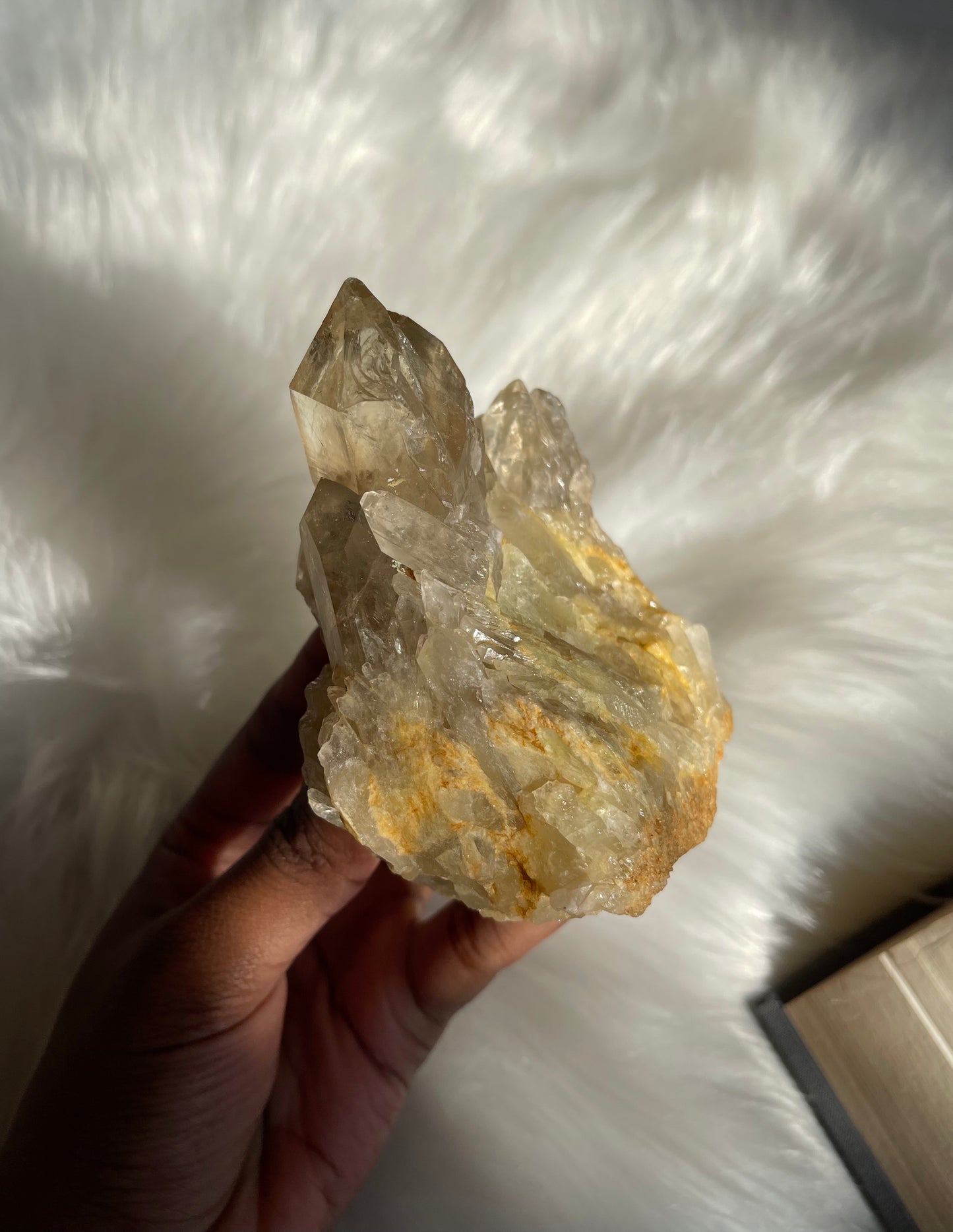 Natural cascading Citrine cluster