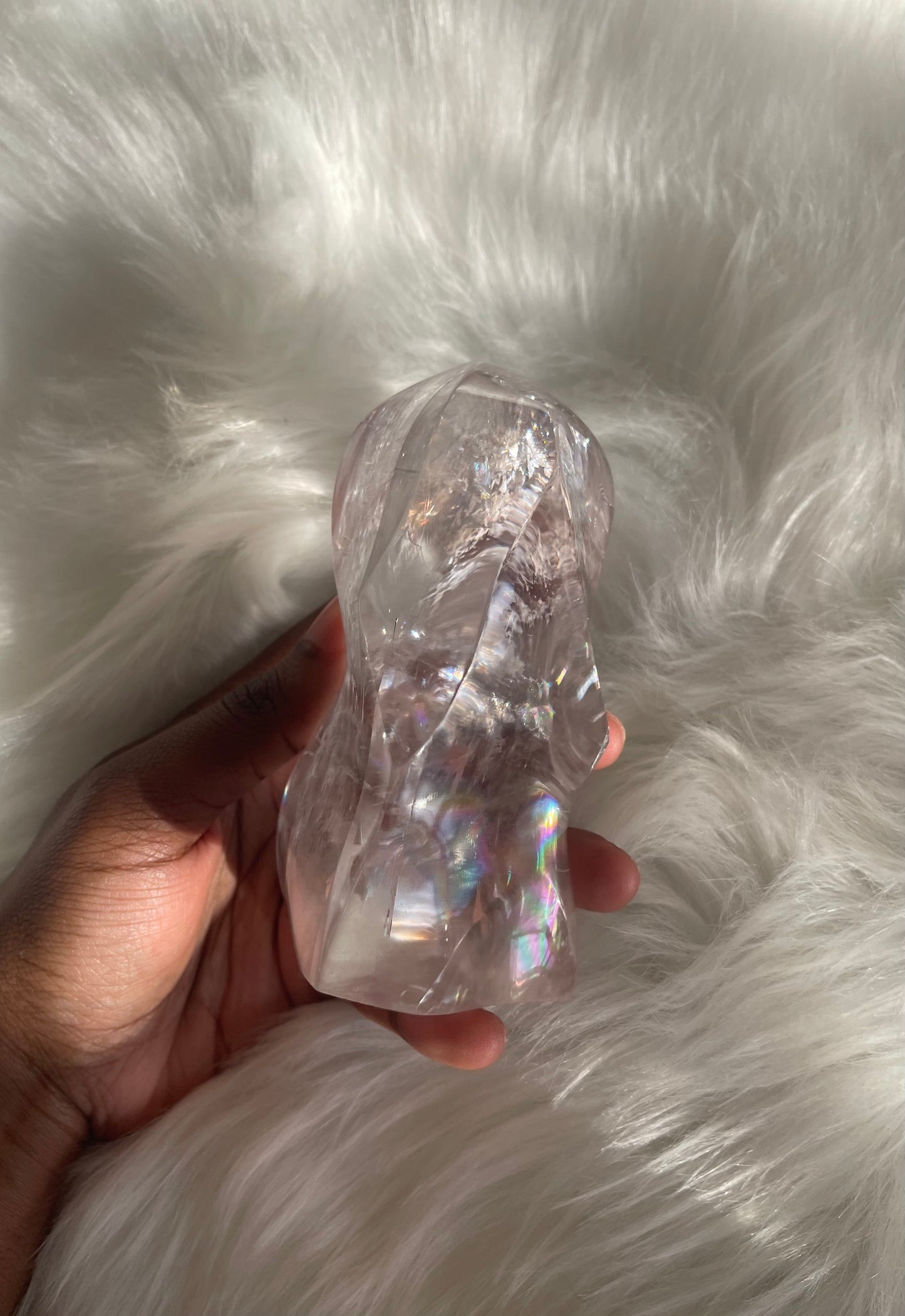 Polished Iceland Spar flame