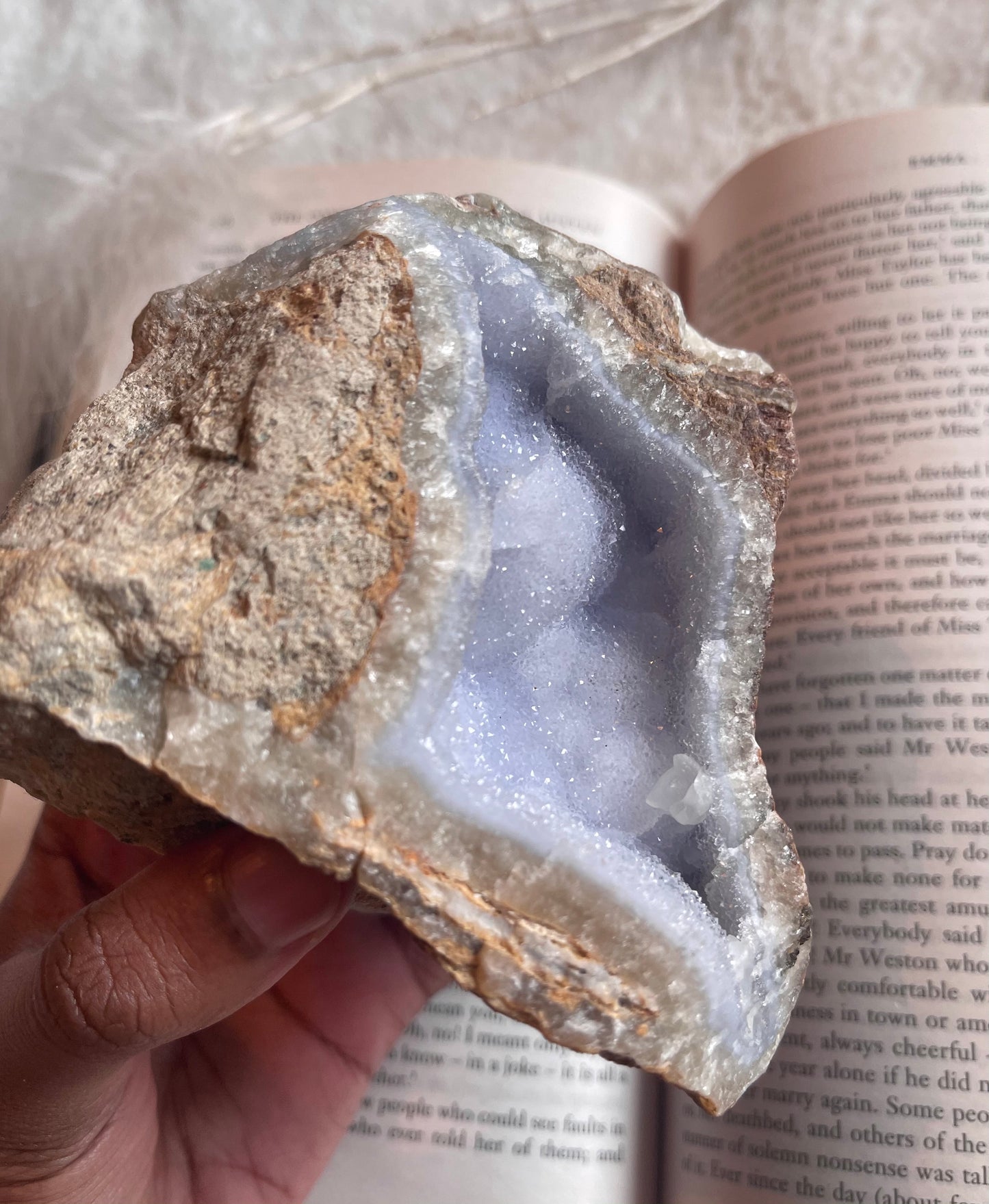 Blue Lace Agate geode (large)