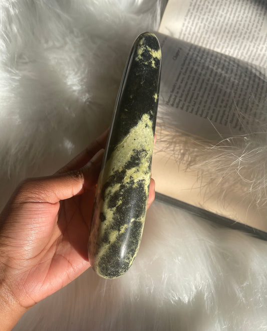 Leopard stone Serpentine wand
