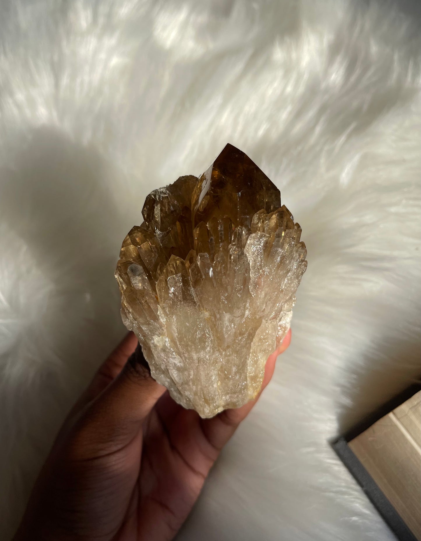 Natural cascading Citrine cluster