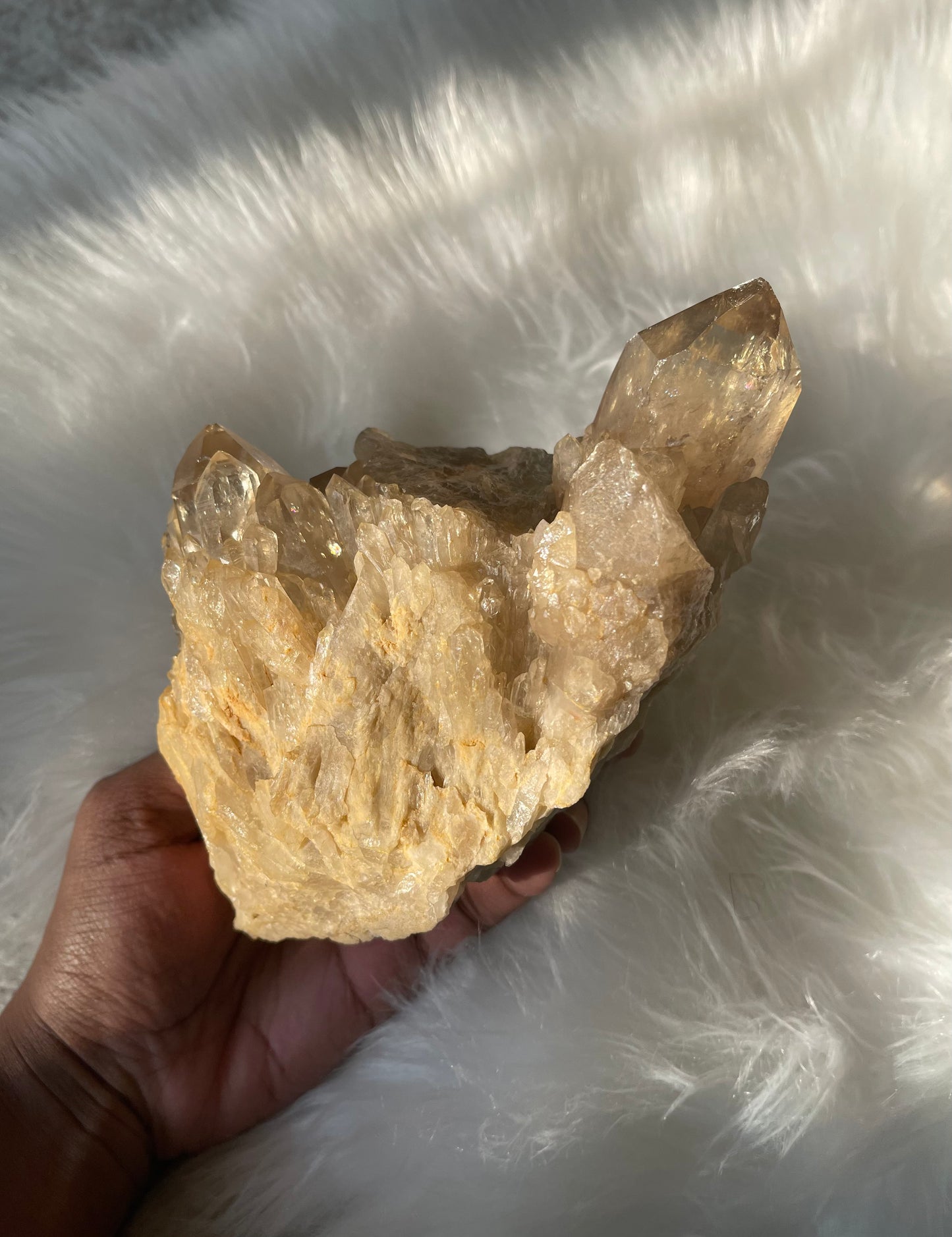 Natural Citrine cluster - L