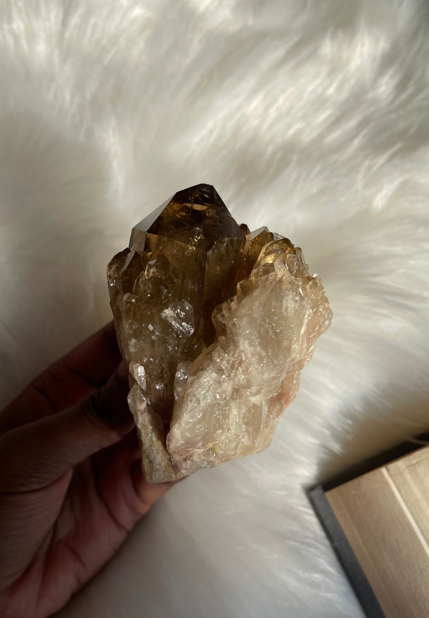 Natural cascading Citrine cluster