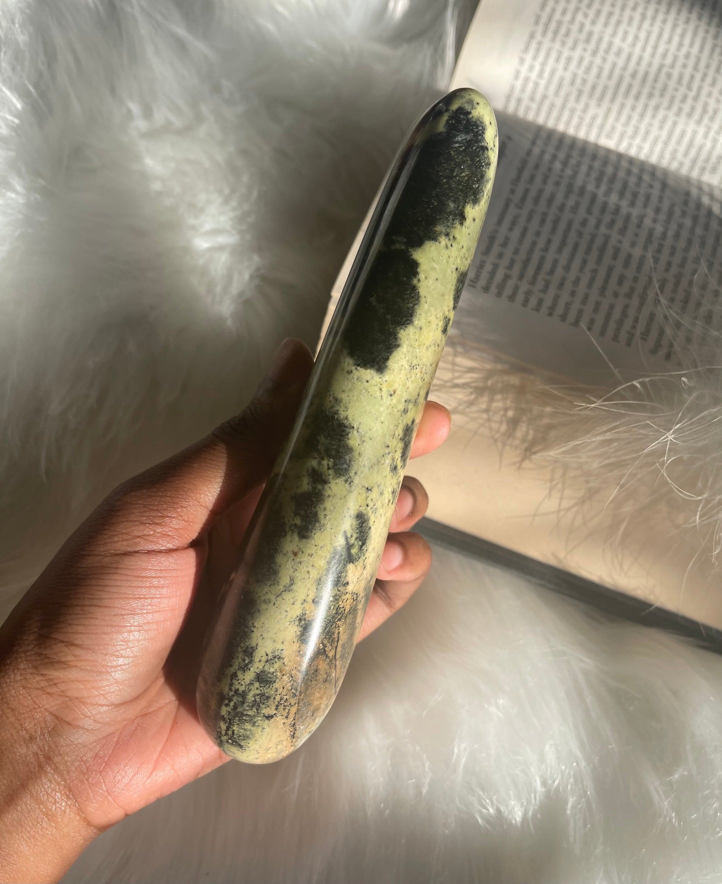 Leopard stone Serpentine wand