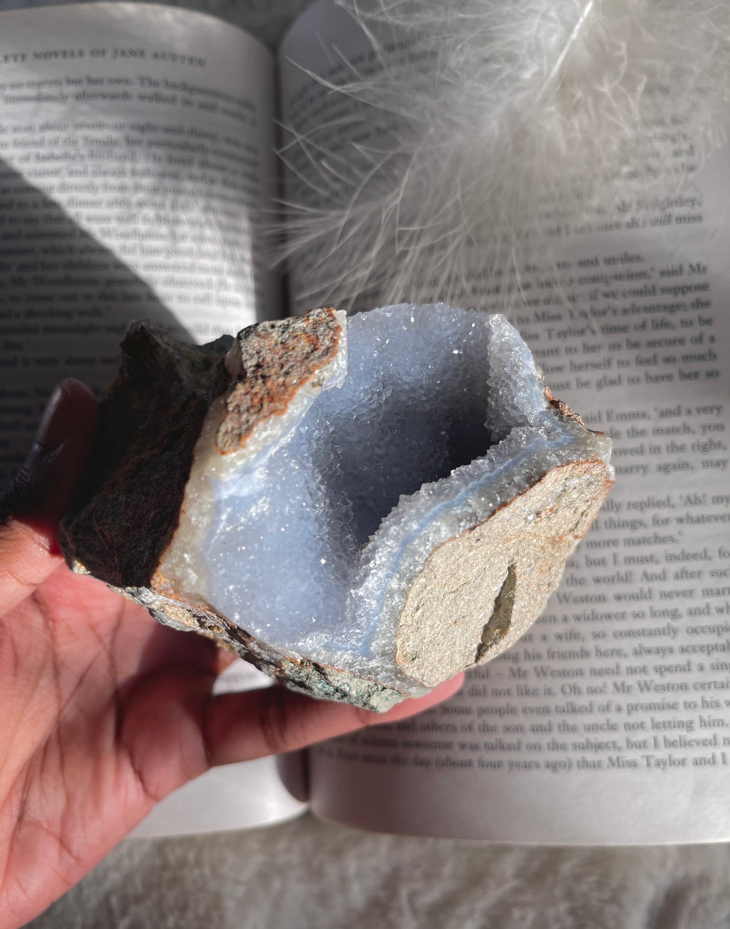 Blue Lace Agate geode (large)