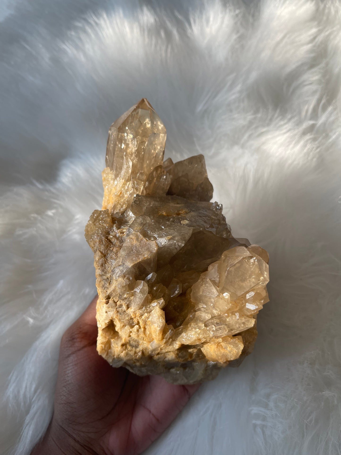 Natural Citrine cluster - L