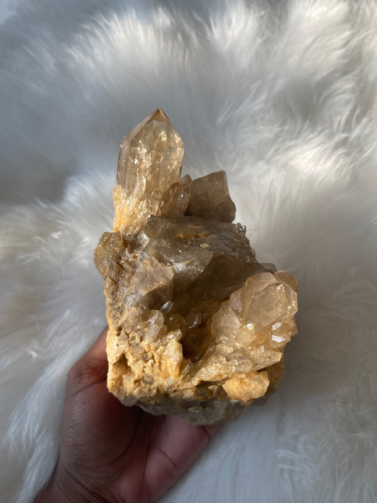 Natural Citrine cluster - L