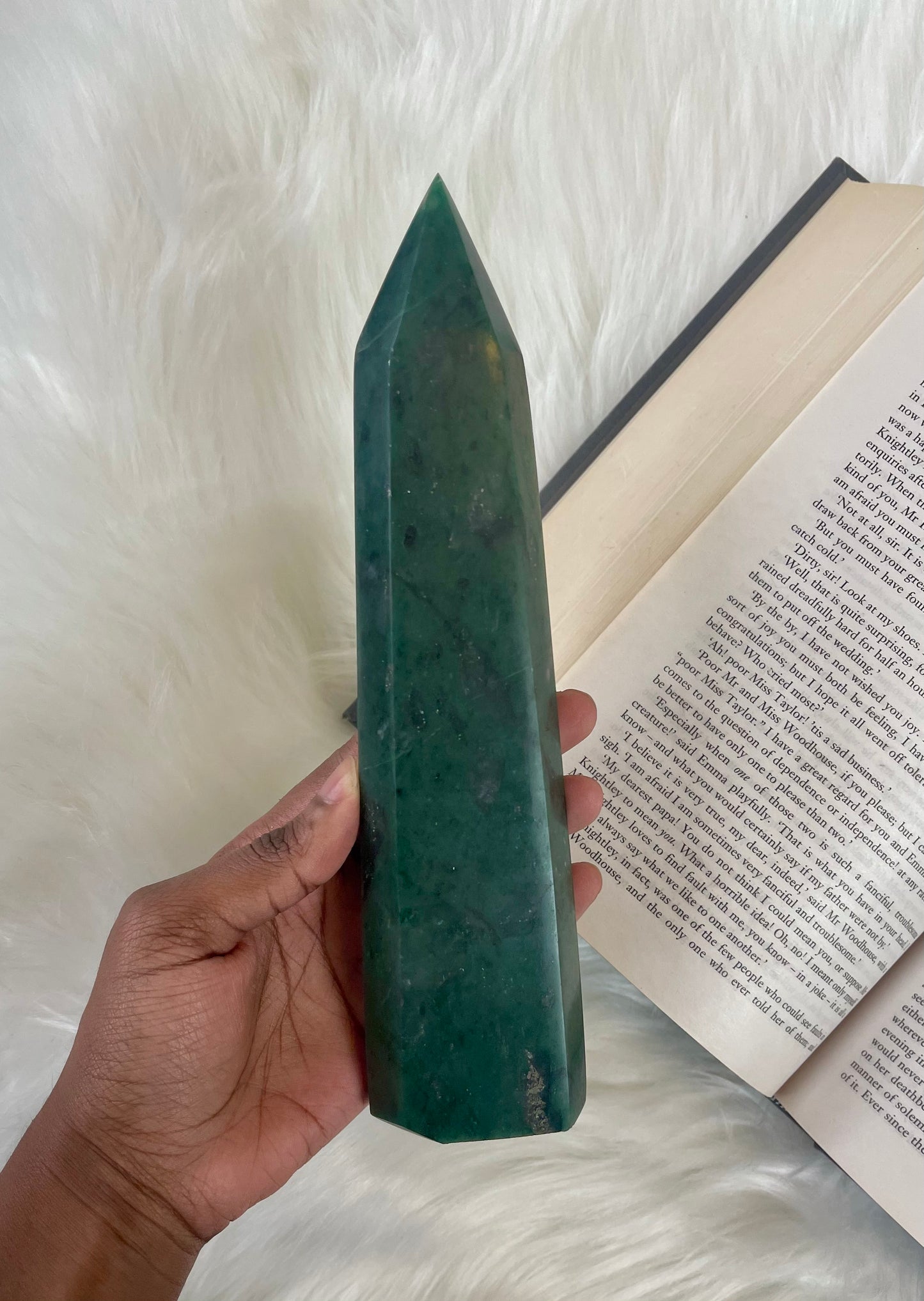 Swazi jade point with pyrite