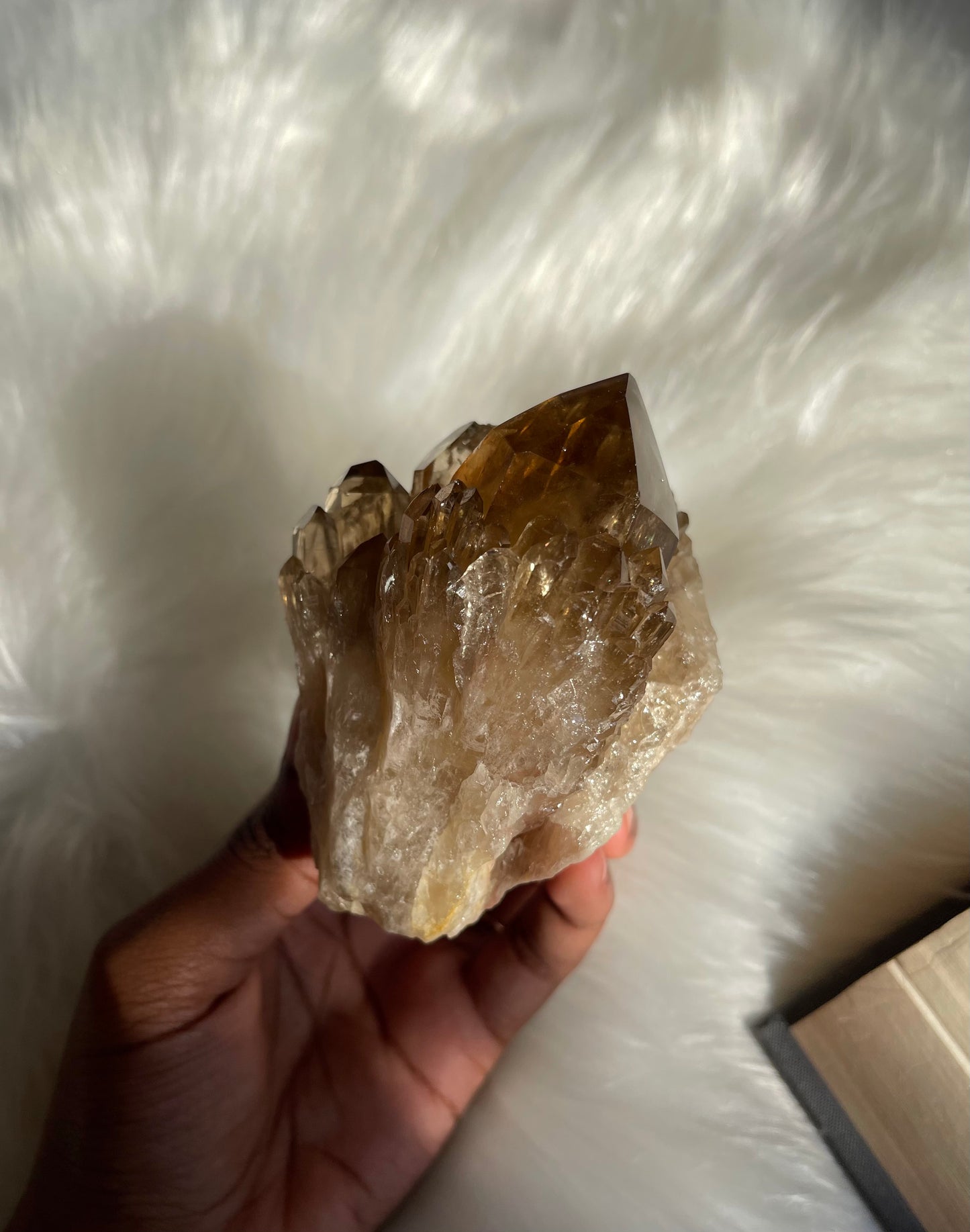 Natural cascading Citrine cluster
