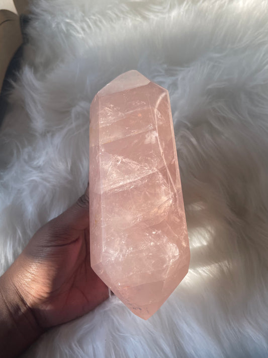 Rose Quartz double terminated point