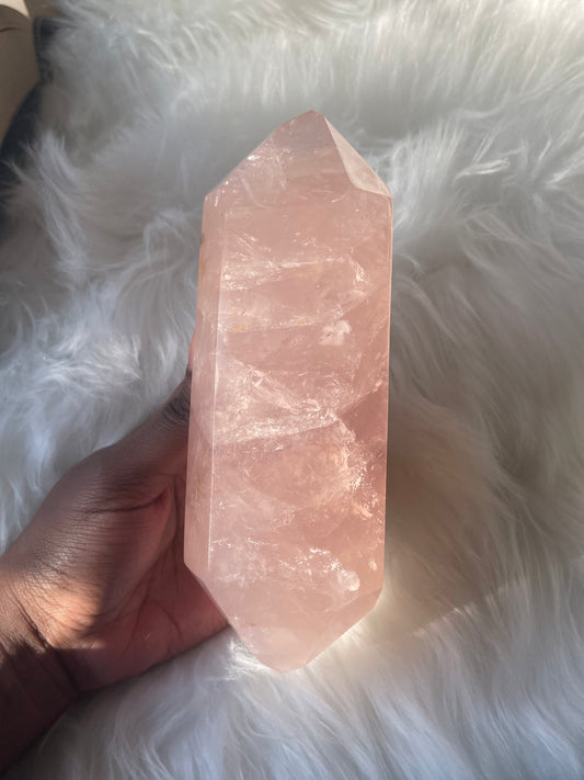 Rose Quartz double terminated point