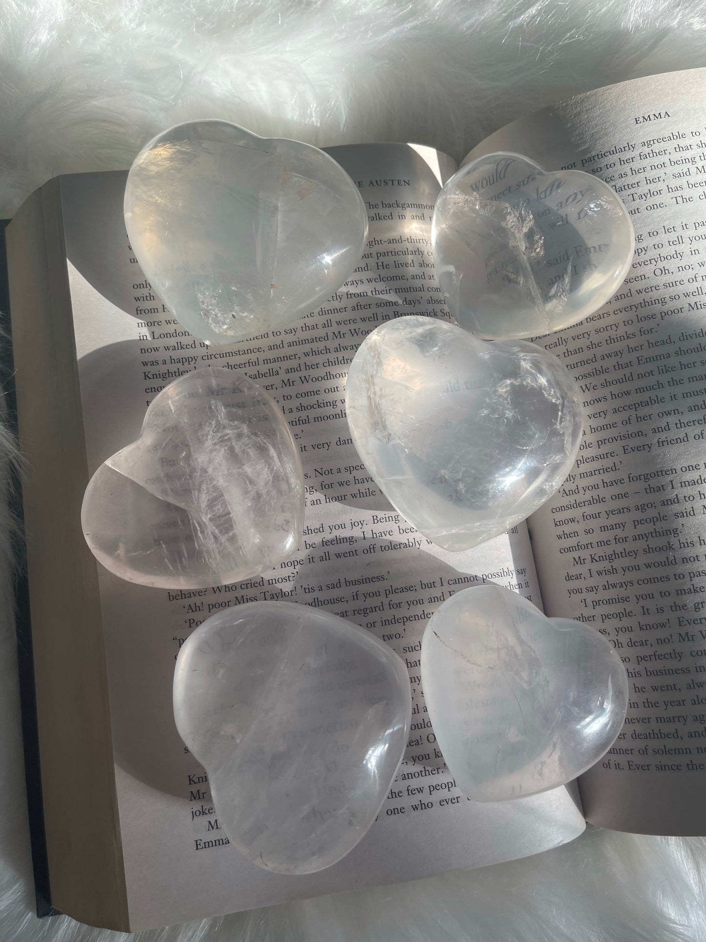 Girasol Quartz hearts