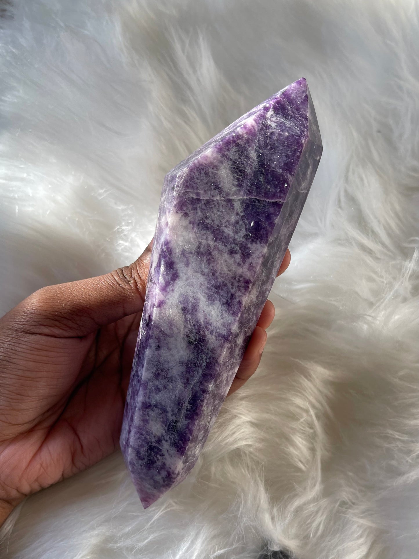 Lepidolite - double terminated point