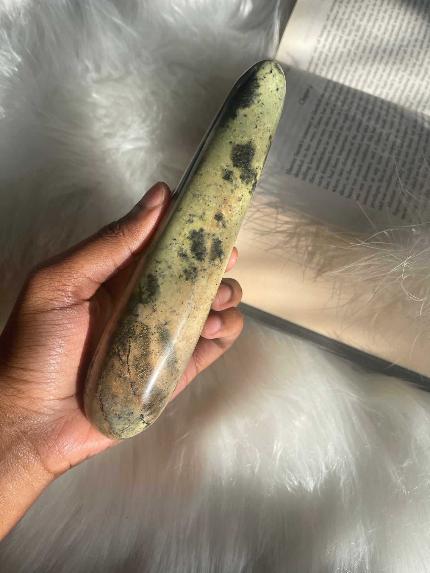 Leopard stone Serpentine wand
