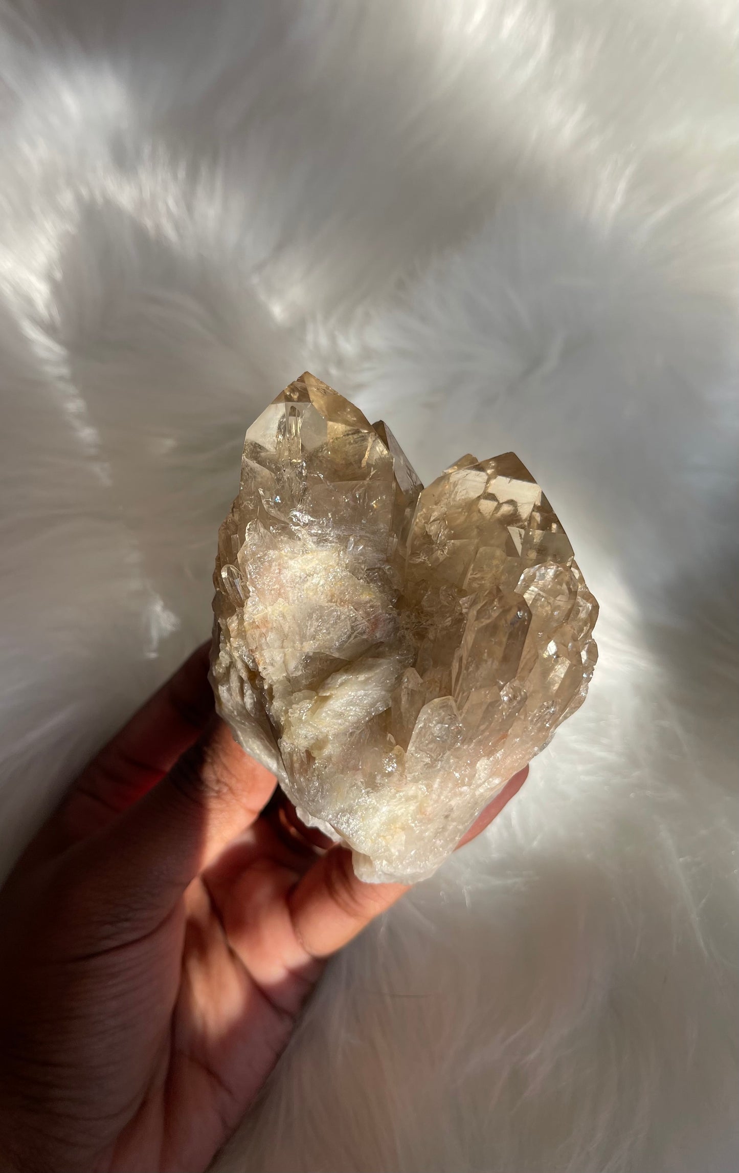 Natural cascading Citrine cluster