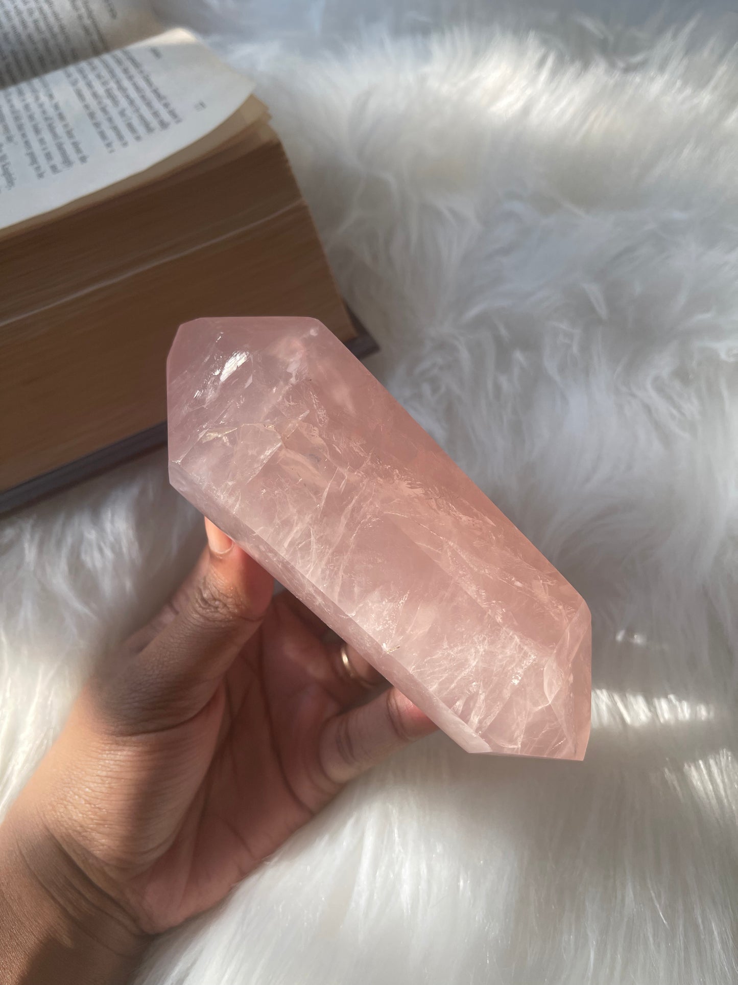 Rose Quartz double terminated point