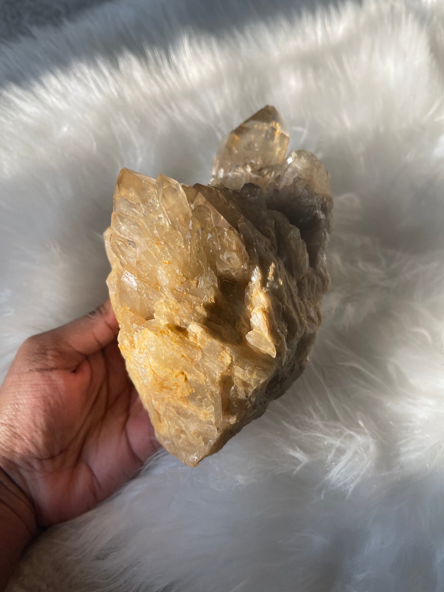 Natural Citrine cluster - L