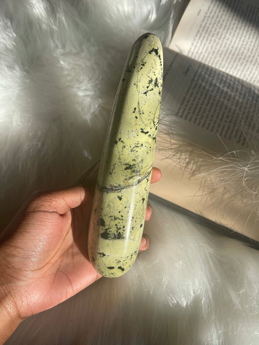 Leopard stone Serpentine wand