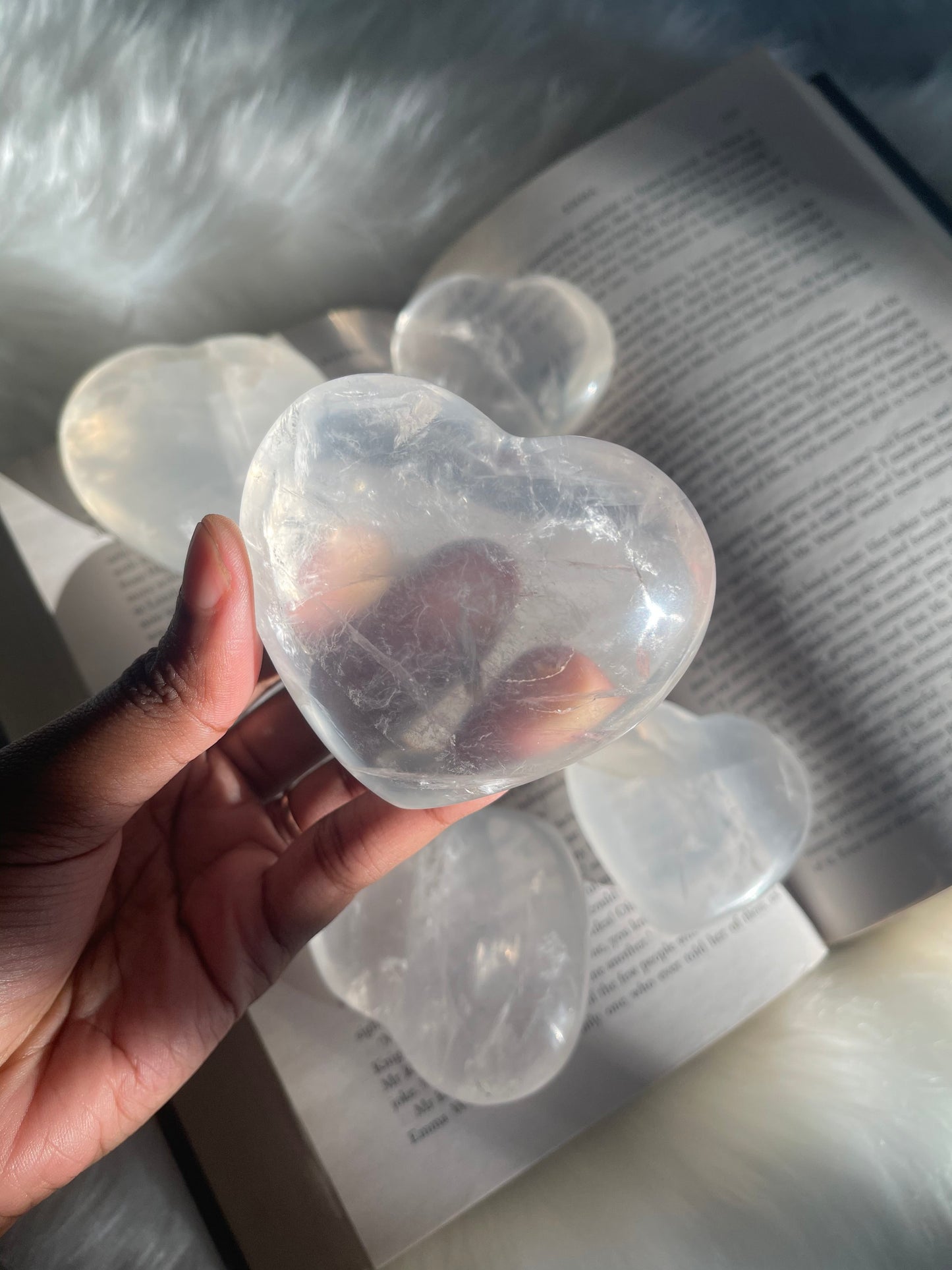 Girasol Quartz hearts