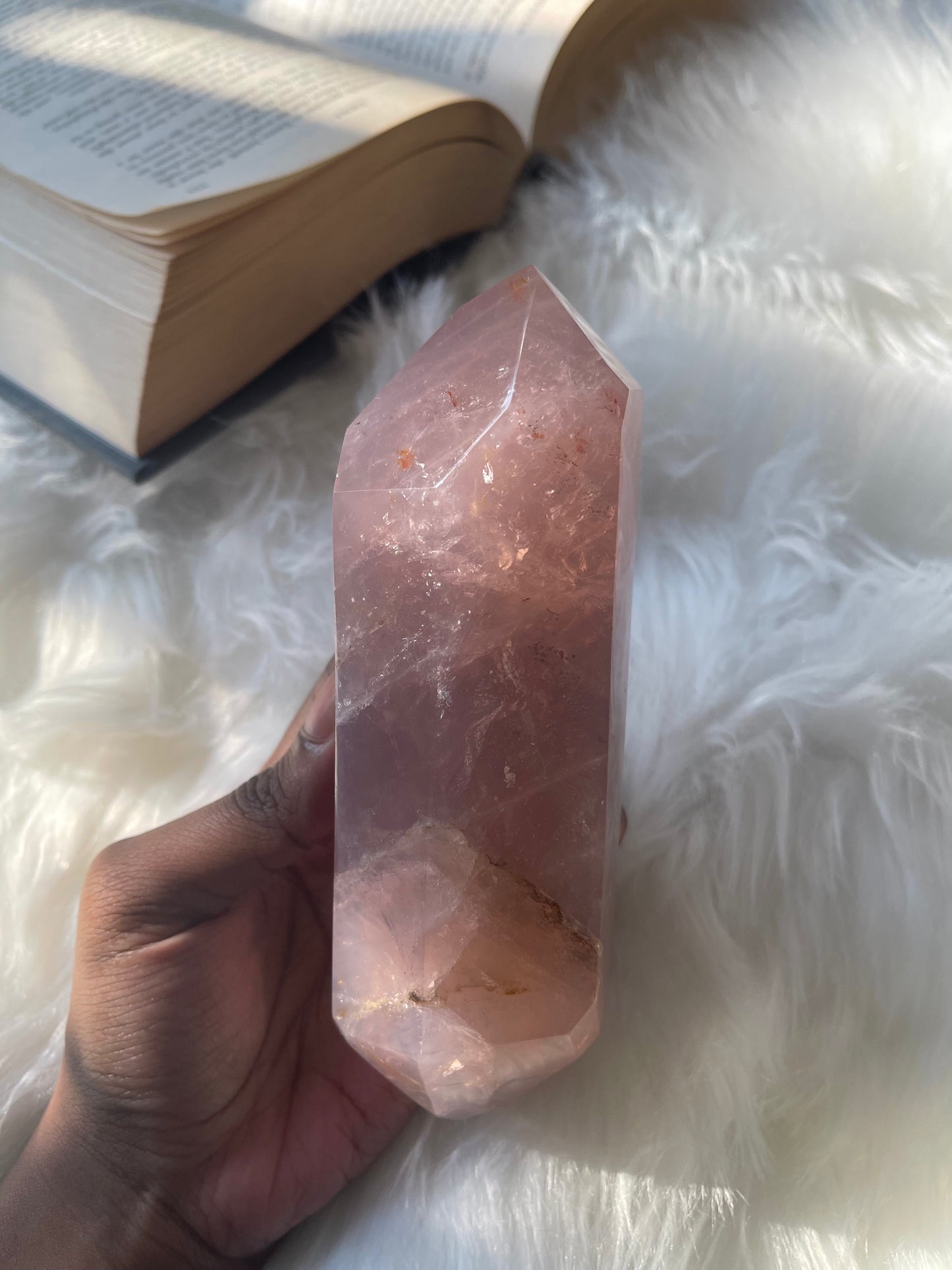 Lavender Rose Quartz double terminated point