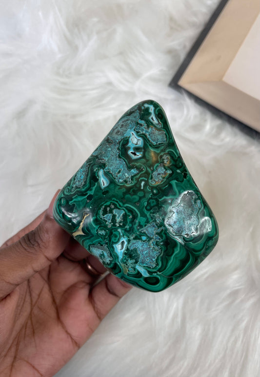 Polished Malachite freeform