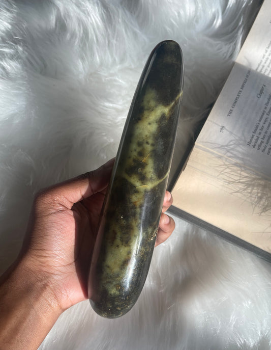 Leopard stone Serpentine wand