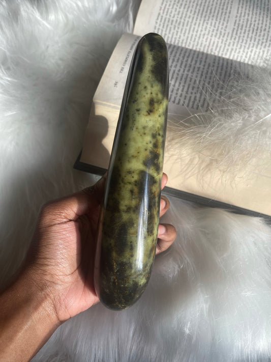 Leopard stone Serpentine wand