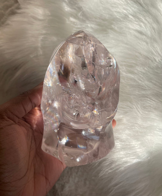 Polished Iceland Spar flame