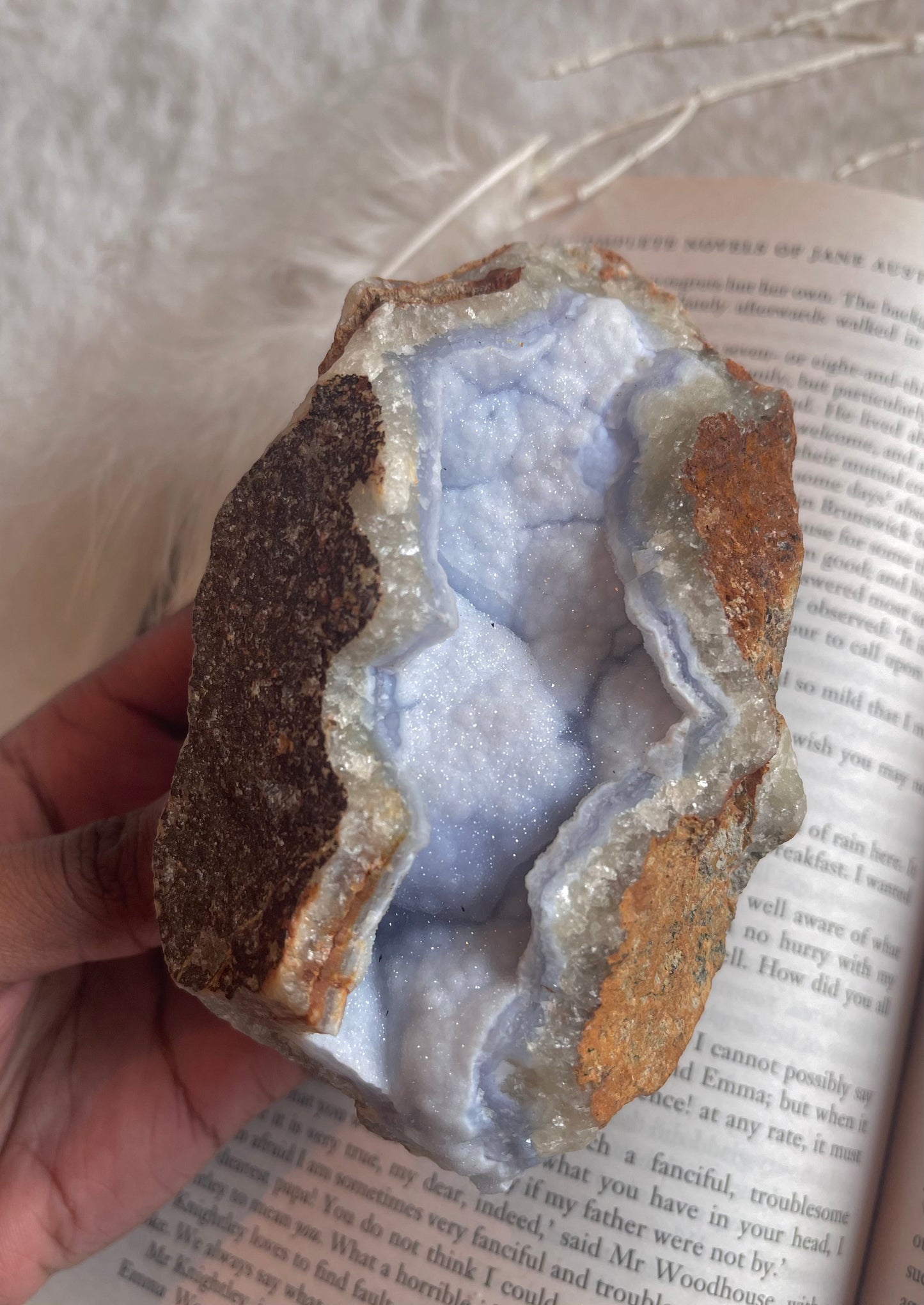 Blue Lace Agate geode (large)