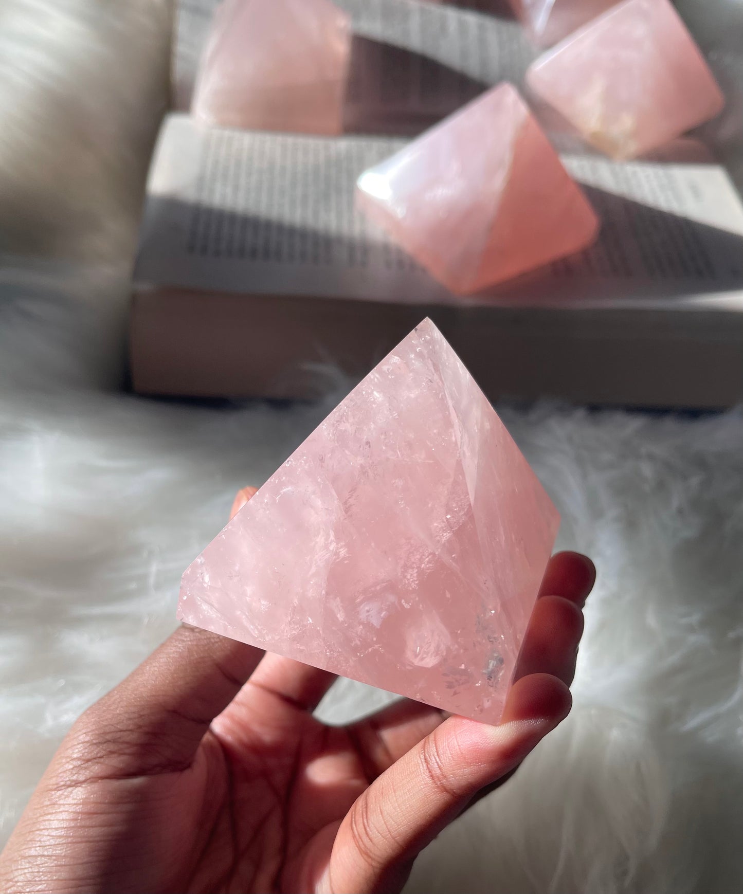 Rose Quartz pyramids (large)