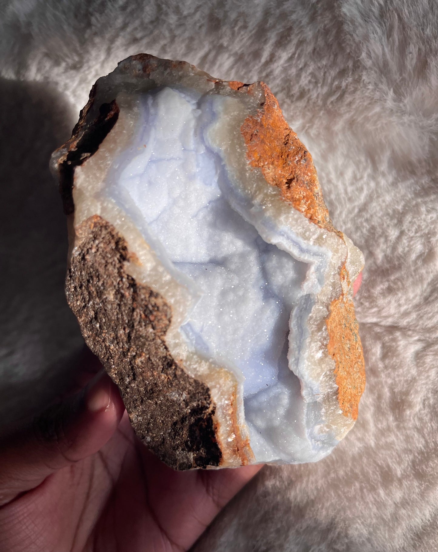 Blue Lace Agate geode (large)