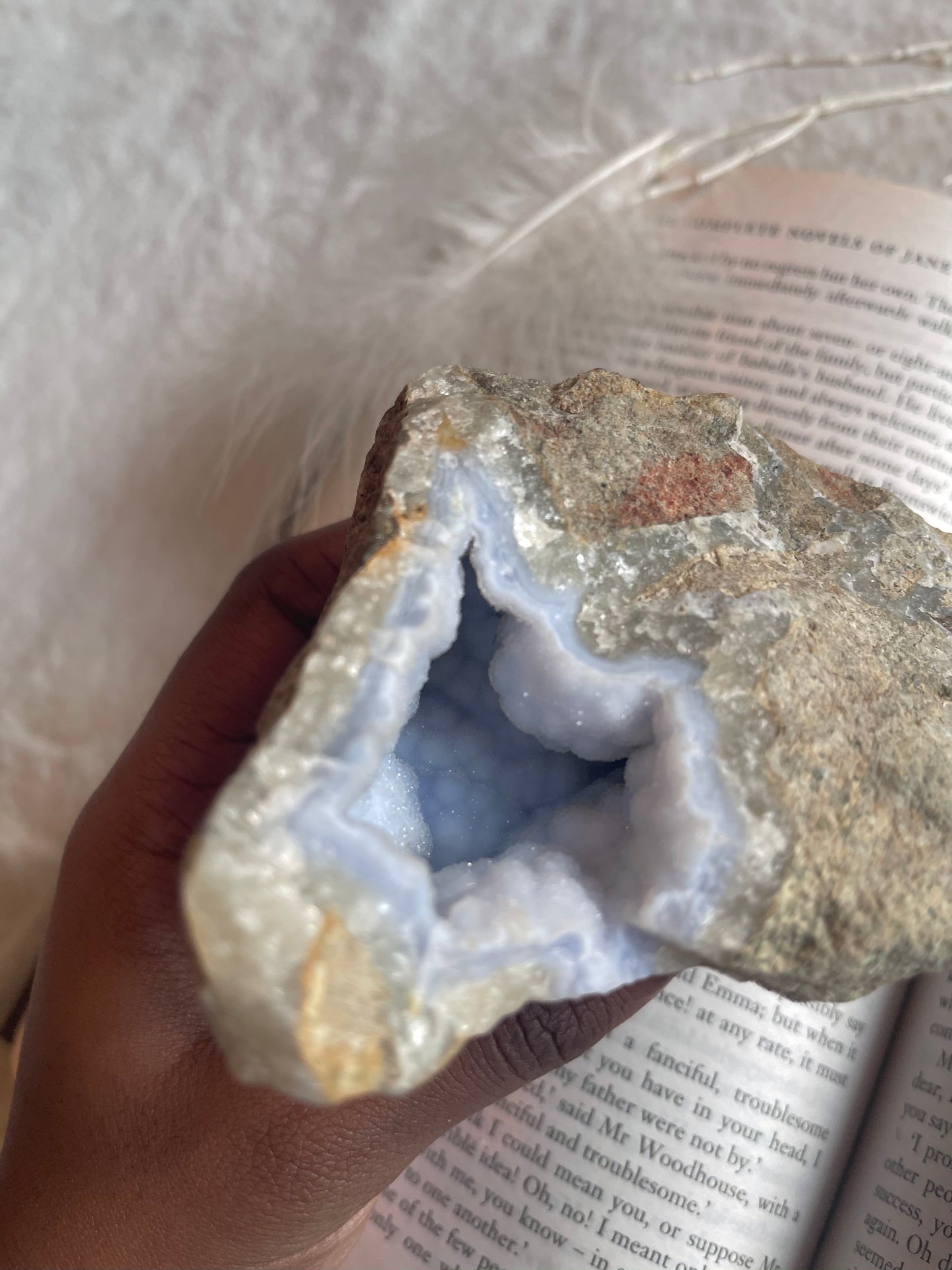 Blue Lace Agate geode (large)
